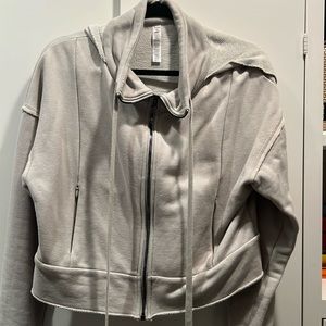 Alo hoodie with zipper beige size M